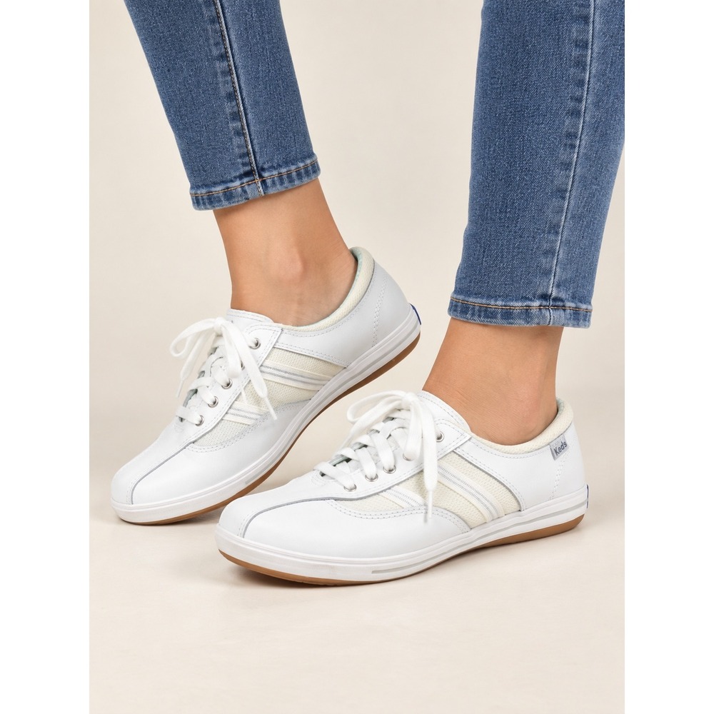 Keds Spirit Leather Sneakers White Low Top Athletic Walking Shoes WH46200W 7